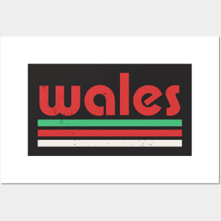 Retro Wales Football // Proud Welsh Vintage Grunge Word Art Posters and Art